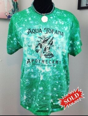 ☠️ Gildan bleach tie dye AQUA TOFANA hand crafted tee